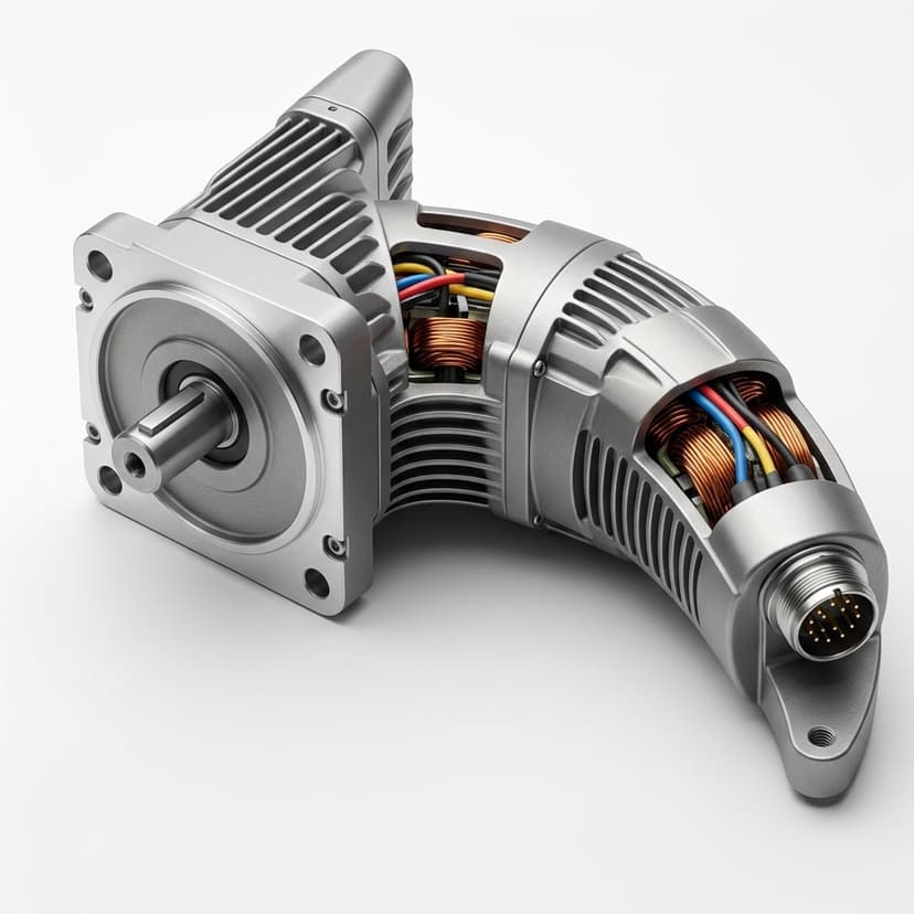 Industrial motor cutaway for OEM engineering review